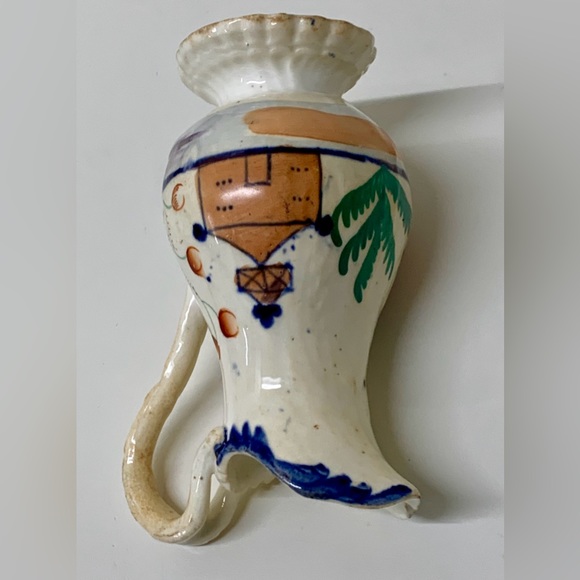 19th Century Antique Gaudy Welsh Village Pattern Creamer Pitcher Jug - Picture 14 of 16